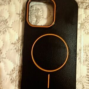 Sleek Black and Orange Phone Case